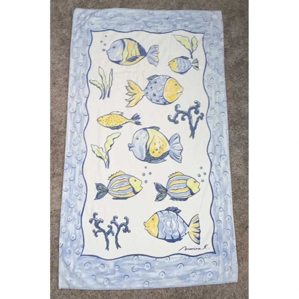 Vintage TerriSol Oversized Beach Towel Costal by Marina K Design‎ 37